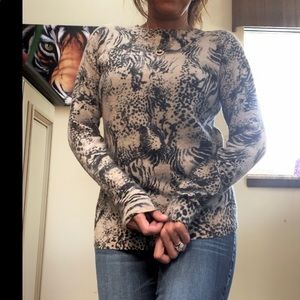 BP Sweater Soft Animal Print Cotton Acrylic M